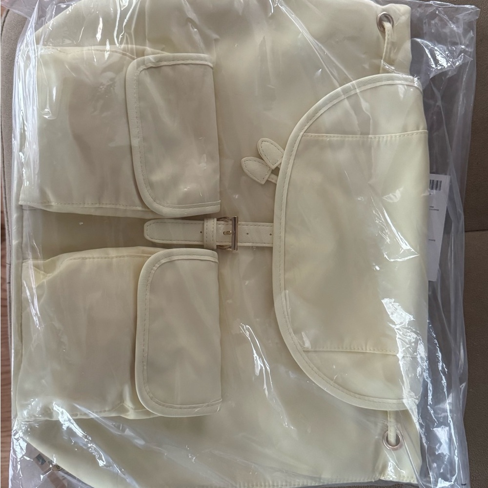 Year of Ours Cream Backpack with Front Pockets